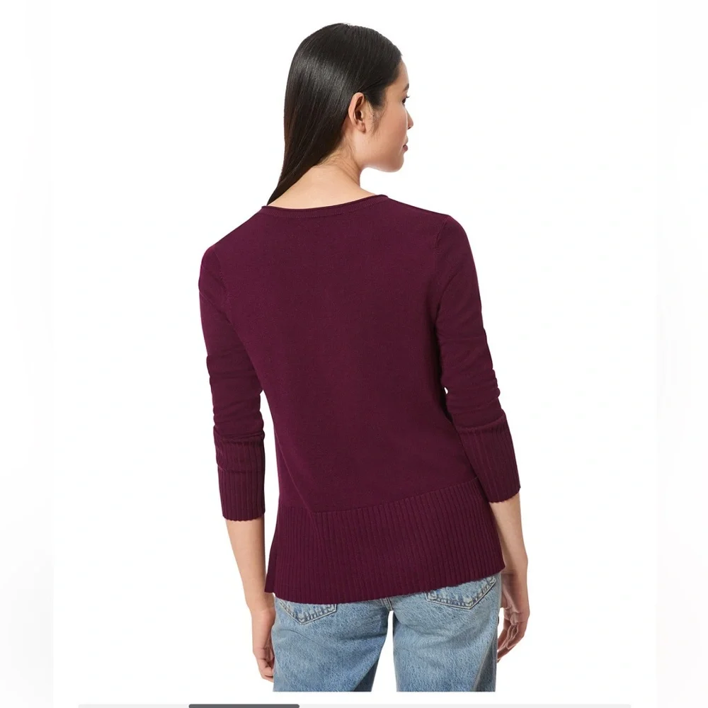 NWT - Melissa Paige Women's V-Neck Wide-Hem Wide-Cuff Sweater - Picture 3 of 4